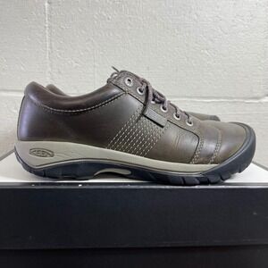 KEEN Austin 1016828 Brown Leather Casual Oxford Shoes Lace up Men's 9.5 US